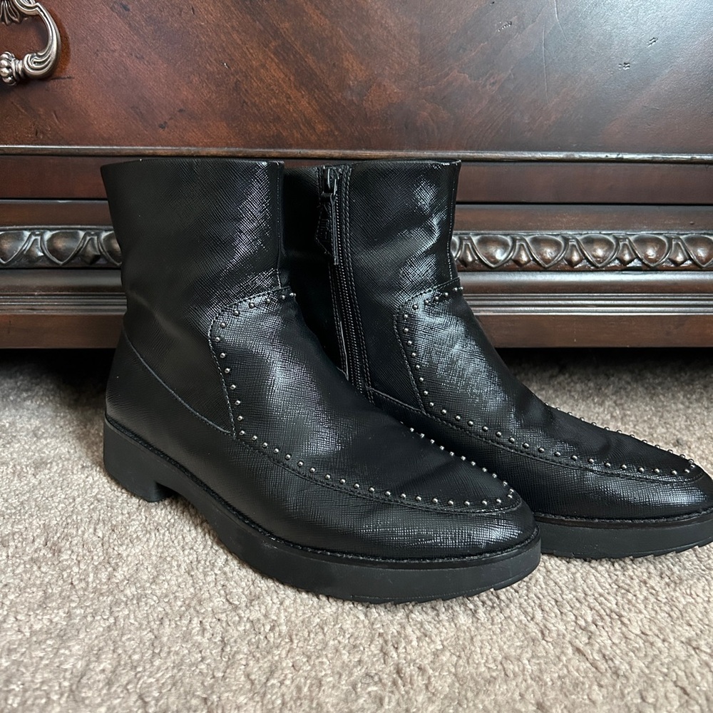 Fitflop Black Ankle Boots with Stud Detail 8.5